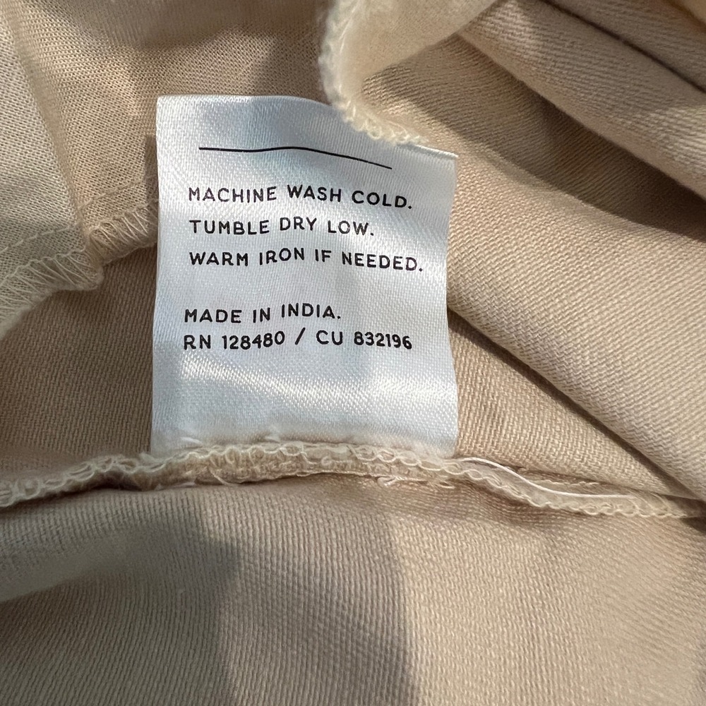 Pact Organic Cotton Wide Leg Pants Tan Beige Size M Sustainable Stretch - Picture 5 of 9